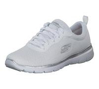 Skechers Women's Flex Appeal 3.0 First Insight Trainers, White Mesh Silver Trim, 8 UK