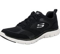 Skechers Women's Flex Appeal 4.0 Active Flow Sneaker,Black Leather/Mesh/White Trim, 4 UK