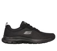 Skechers Women's Flex Appeal 4.0 - Brilliant View Sneaker in Black, Size 5 | Textile/Synthetic, Vegan, Machine Washable