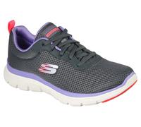 Skechers Women's Flex Appeal 4.0 - Brilliant View Sneaker in Charcoal/Purple, Size 5 | Textile/Synthetic, Vegan, Machine Washable