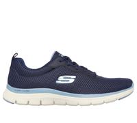 Skechers Women's Flex Appeal 4.0 - Brilliant View Sneaker in Navy Blue/Blue, Size 5 | Textile/Synthetic, Vegan, Machine Washable