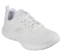 Skechers Women's Flex Appeal 4.0 - Brilliant View Sneaker in White, Size 4.5 | Textile/Synthetic, Vegan, Machine Washable
