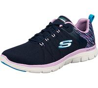 Skechers Women's Flex Appeal 4.0 Dream Easy Sneaker, Navy Mesh/Multi Trim, 2.5 UK