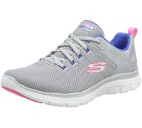Skechers Women's Flex Appeal 4.0 Elegant Ways Sneaker,Grey Mesh/Multi Trim,4.5 UK