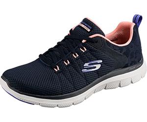 Skechers Women's Flex Appeal 4.0 Elegant Ways Sneaker,Navy Mesh/Multi Trim,7 UK