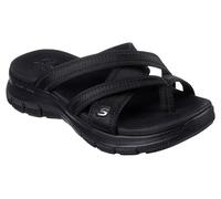 Skechers Women's Flex Appeal 4.0-Startup 3.0 Sport Sandal, Black/Black, 10