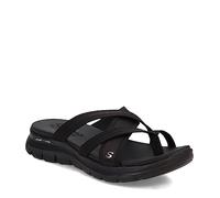Skechers Women's Flex Appeal 4.0-Startup 3.0 Sport Sandal, Black/Black, 6