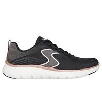 Skechers Women's Flex Appeal 5.0 Luxe Glow Sneaker, Black Mesh/Rose Gold Trim, 4 UK
