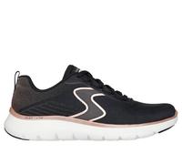 Skechers Women's Flex Appeal 5.0 Luxe Glow Sneaker, Black Mesh/Rose Gold Trim, 4.5 UK