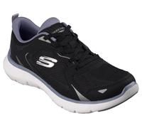 Skechers Women's Flex Appeal 5.0 Retro Rush Sneaker, Black Duraleather/Mesh/Multi Trim, 3.5 UK