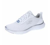 Skechers Women's Flex Appeal 5.0 Uptake Sneaker, White Mesh/Silver Trim, 8 UK