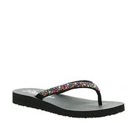 Skechers Women's Flip-Flop, Black Multi, 5 UK