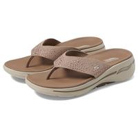 Skechers Women's Flip-Flop, Taupe, 9
