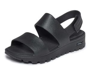 Skechers Women's Foamies Footsteps Day Dream, Black, 3 UK | Casual, Arch Fit, Dual-Density, Luxe Foam, Machine Washable, Vegan, Adjustable, Foamies