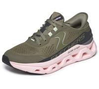 Skechers Women's Glide-Step Altus Trainers, Olive Synthetic/Mesh/Pink Trim, 5 UK
