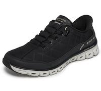 Skechers Women's Slip-ins: Glide-Step - Cosy Fit At Ease Sneaker in Black/Natural, Size 4.5 | Textile/Synthetic/Metal, Machine Washable