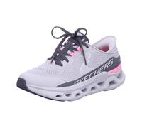 Skechers Women's Glide-Step Atlus Hands Free Slip-ins Sneaker, Gray Synthetic/Mesh/Pink Trim, 5 UK