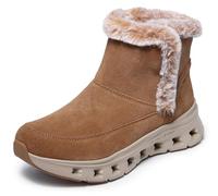 Skechers Women's Glide-Step Pro-Cozy Wish Hands Free Slip-ins Ankle Boot, Chestnut, 4 UK