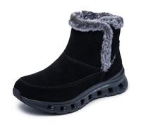 Skechers Women's GLIDE-STEP PRO - COZY WISH Hands Free Slip-Ins, Wool Lined Cozy Boot, Black/Black, 10M