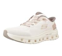Skechers Women's Glide-Step Pro Pure Motion Sneaker, Natural Mesh/Brown Trim, 4.5 UK