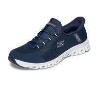 Skechers Women's Glide-Step Pursuit Sneaker, Slip-In Mesh, Mauve Trim, Navy UK 8