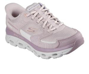 Skechers Women's Glide-Step Sole Paradise Valley Sneaker, Pink Leather/Synthetic/Textile, 3 UK
