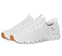 Skechers Women's Slip-ins: Glide-Step - Tranquility Sneaker in White/Black, Size 6.5 | Textile/Synthetic, Vegan, Machine Washable