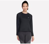 Skechers Women's GO DRI Stride Long Sleeve Crew Top in Black, Size Large | Polyester/Spandex