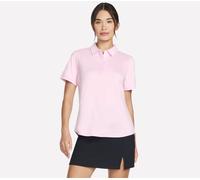 Skechers Women's GO DRI SWIFT Club Polo T-Shirt in White/Pink, Size 3XL | Polyester/Spandex