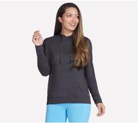Skechers Women's GO DRI Swift Stripe Hoodie in Black, Size 2XL | Polyester/Spandex