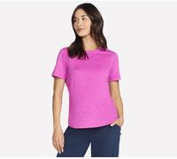 Skechers Women's GO DRI Swift T-Shirt in Neon Pink/Lavender, Size XS | Polyester/Spandex