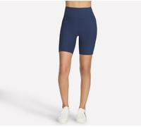 Skechers Women's GO FLEX RIB High Waisted 8 Inch Bike Short in Navy Blue, Size Medium | Nylon/Spandex