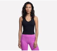 Skechers Women's GO FLEX RIB V-Neck Tank Top in Black, Size 3XL | Nylon/Spandex