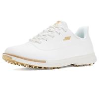 Skechers Women's Jasmine Waterproof Golf Shoe Sneaker, White/Gold Spikeless, 2.5 UK