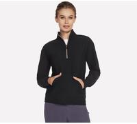 Skechers Women's Goluxe Rib 1/4 Zip Sweater, Bold Black, L