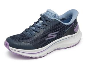 Skechers Women's Go Run Consistent 2.0 Captiva Slip-On Sneakers, Navy Textile/Lavender Trim, 8 UK