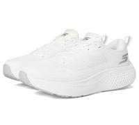 Skechers Women's GO RUN Supersonic Max Sneaker in White/Silver, Size 6 | Textile/Synthetic, Vegan, Machine Washable