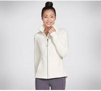 Skechers Women's GO SNUGGLE Jacket in Off White, Size Large | Polyester/Cotton/Spandex