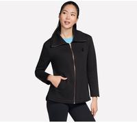Skechers Women's GO SNUGGLE Tunic Full Zip Jacket in Black, Size Small | Polyester/Cotton/Spandex