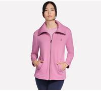 Skechers Women's GO SNUGGLE Tunic Full Zip Jacket in Rose, Size Small | Polyester/Cotton/Spandex