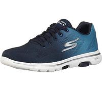 Skechers Women's Go Walk 5-Alive Sneaker, Navy White, 6 UK