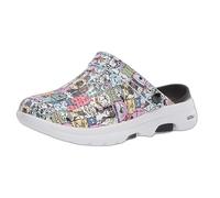 Skechers Women's Go Walk 5 All Over Rover Clog, Black Multi, 6 UK