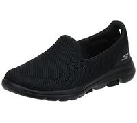 Skechers Women's GO Walk 5 Slip On Trainers, Black Textile Hot Pink Trim, 7.5 UK