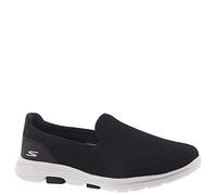 Skechers Women's GO Walk 5 Slip On Trainers, Black Textile White Trim, 5 UK
