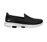 Skechers Women's GO Walk 5 Slip On Trainers, Black Textile White Trim, 6 UK