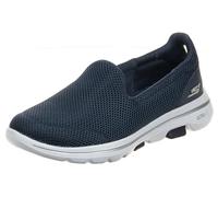 Skechers Women's GO Walk 5 Slip On Trainers, Navy Textile White, 8 UK