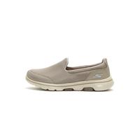 Skechers Women's GO Walk 5 Slip On Trainers, Taupe Textile Trim, 3.5 UK