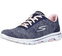 Skechers Women's Go Walk 5-True Sneaker, Navy/Pink, 2.5 UK