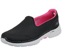 Skechers Womens Go Walk 6 Big Splash Sneaker, Black Hot Pink, 6 UK