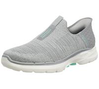 Skechers Women's GO Walk 6 Fabulous View Sneaker, Gray Textile/Trim, 7 UK